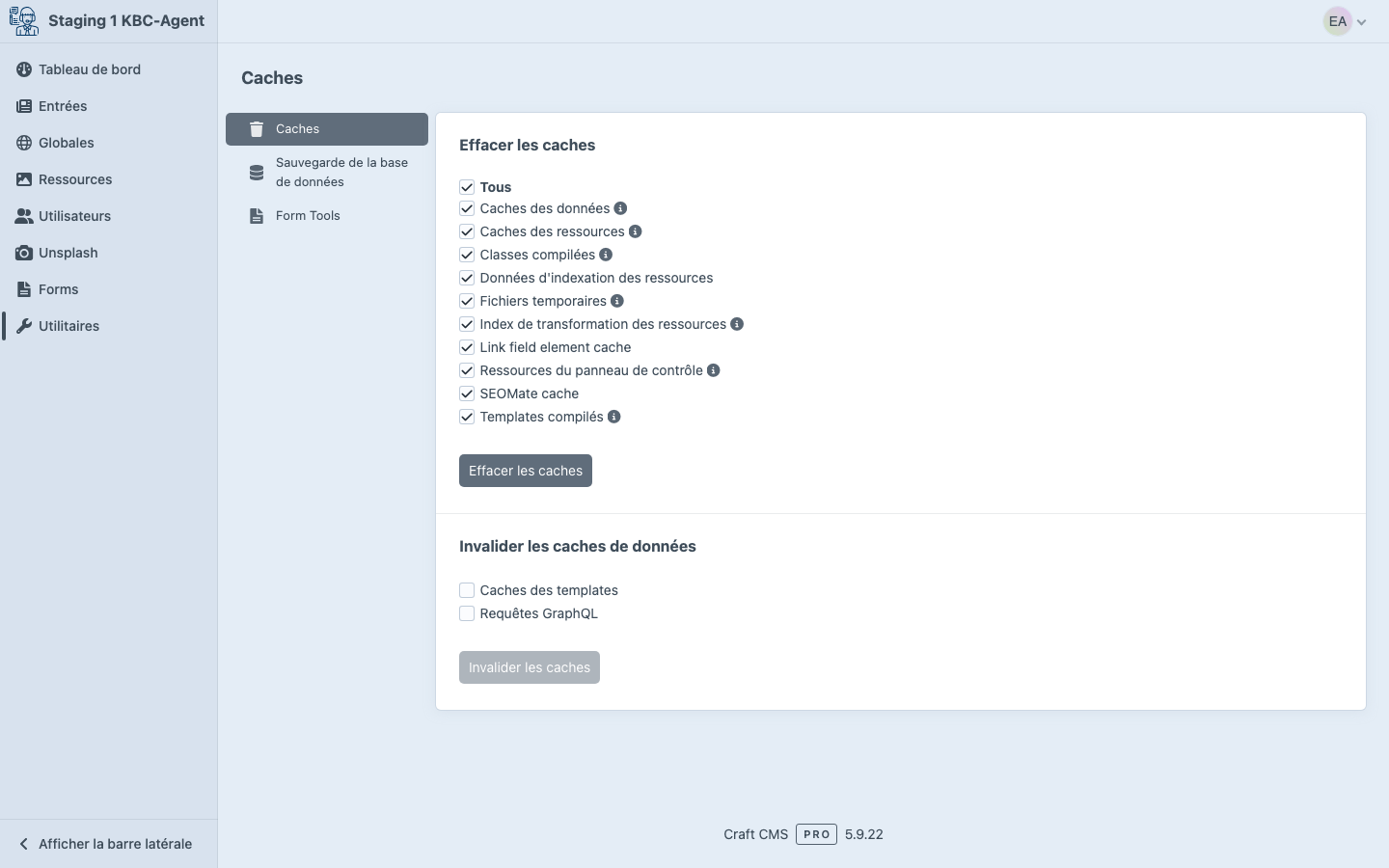 Outils dans le CMS