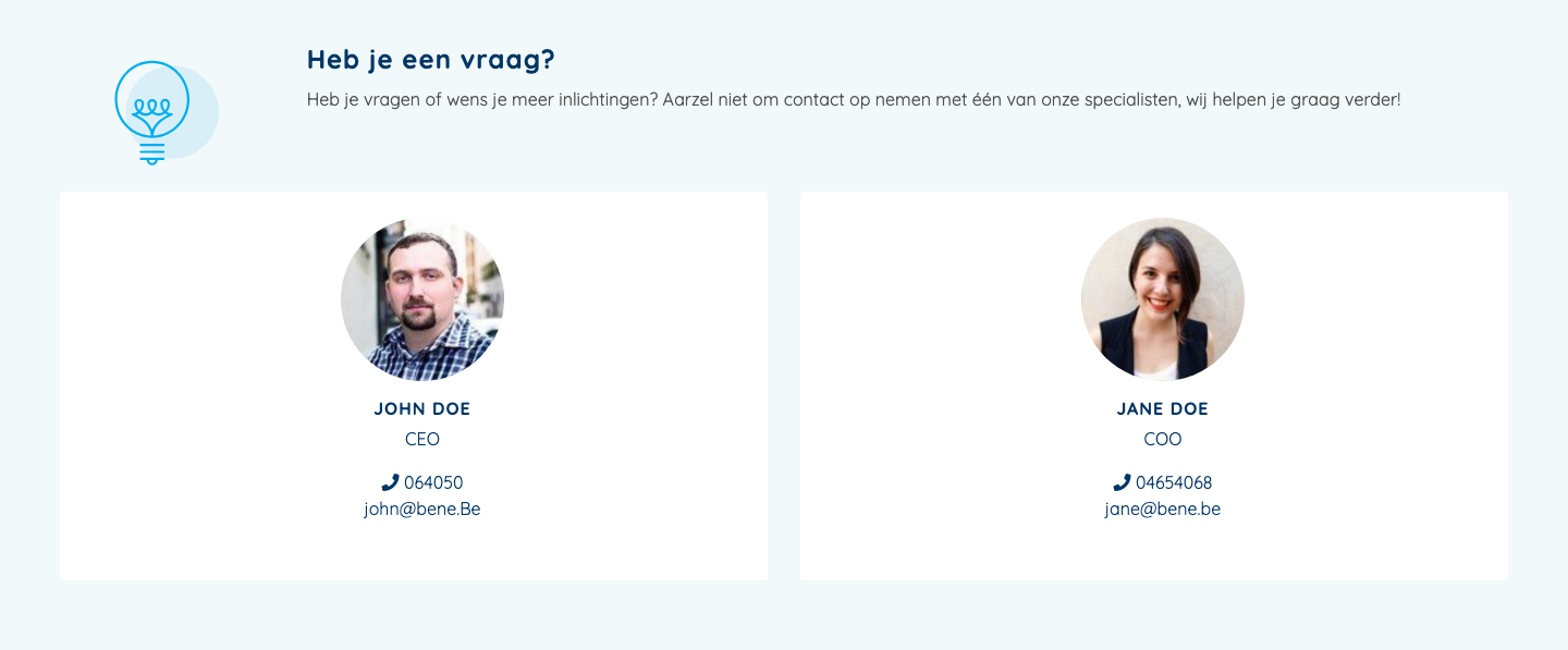 Contacteer-teamleden-blok op de site