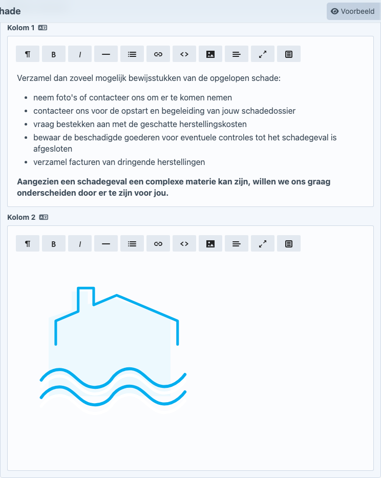 Tekst 3-kolommen in de Content Builder